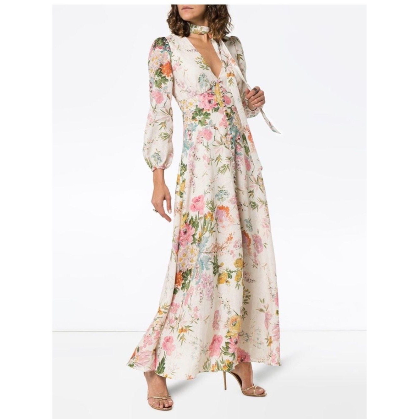 Nwot Zimmermann Heather Floral Maxi Dress With Belt